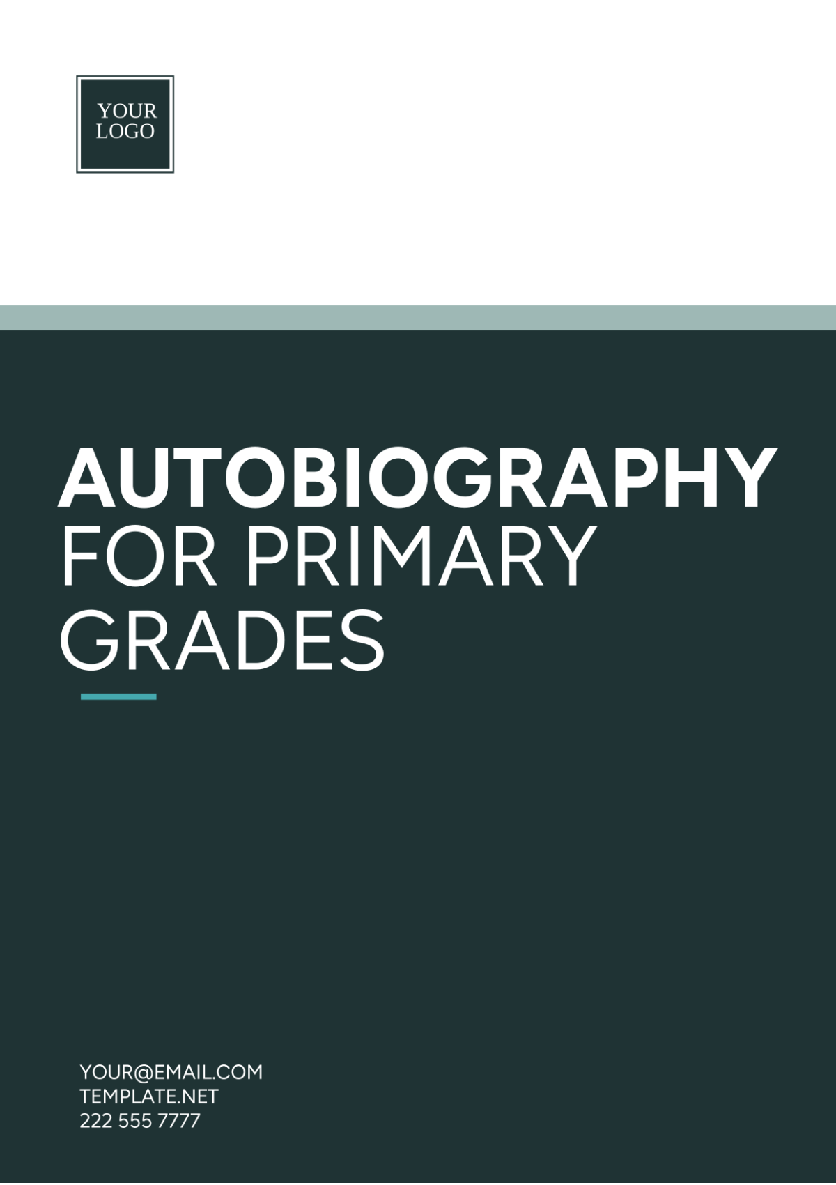 Free Autobiography Template for Primary Grades