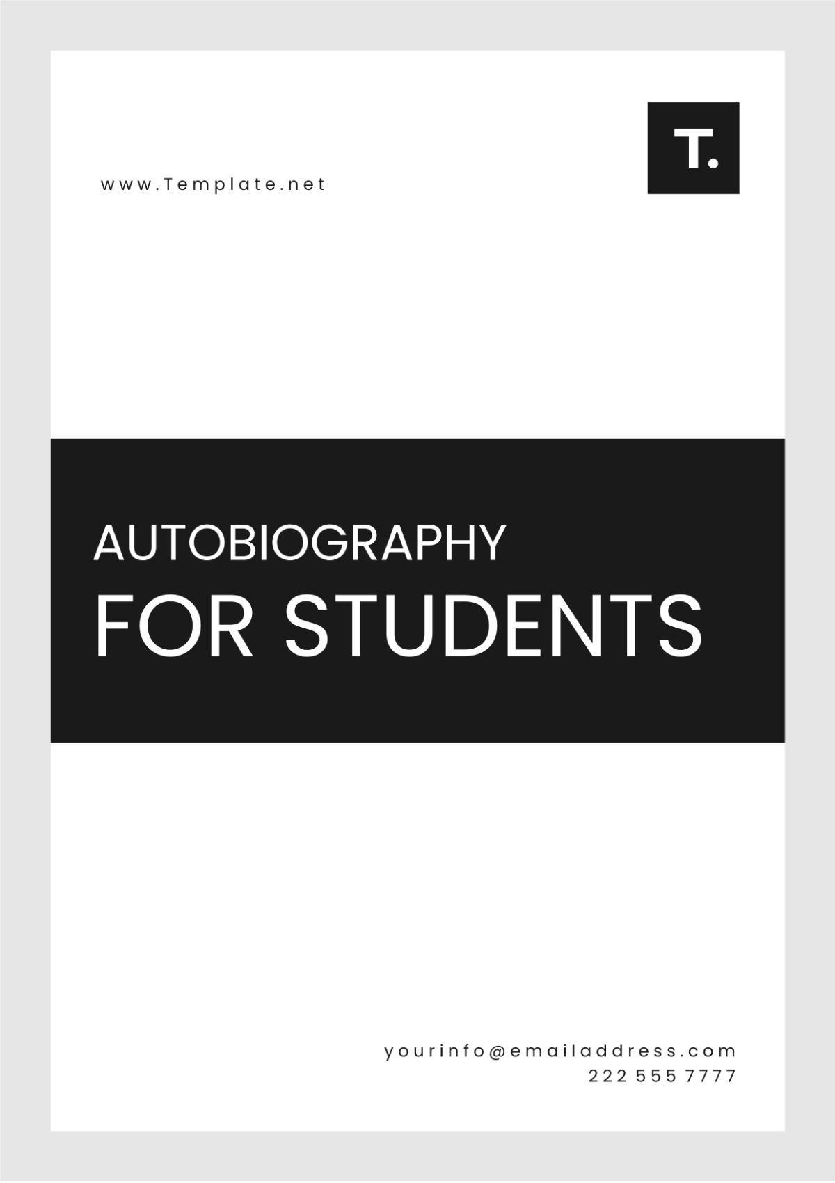 Free Autobiography for Students Template