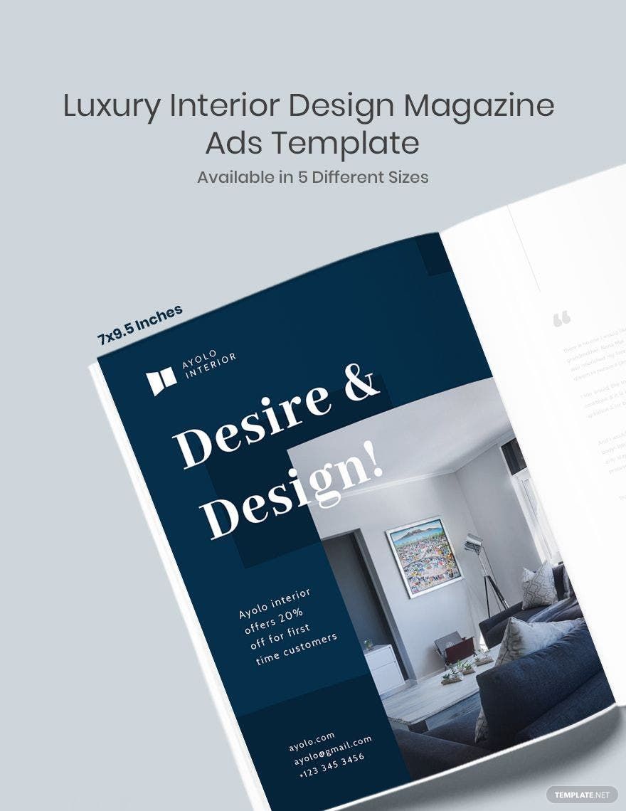 Luxury Interior Design Magazine Ads Template