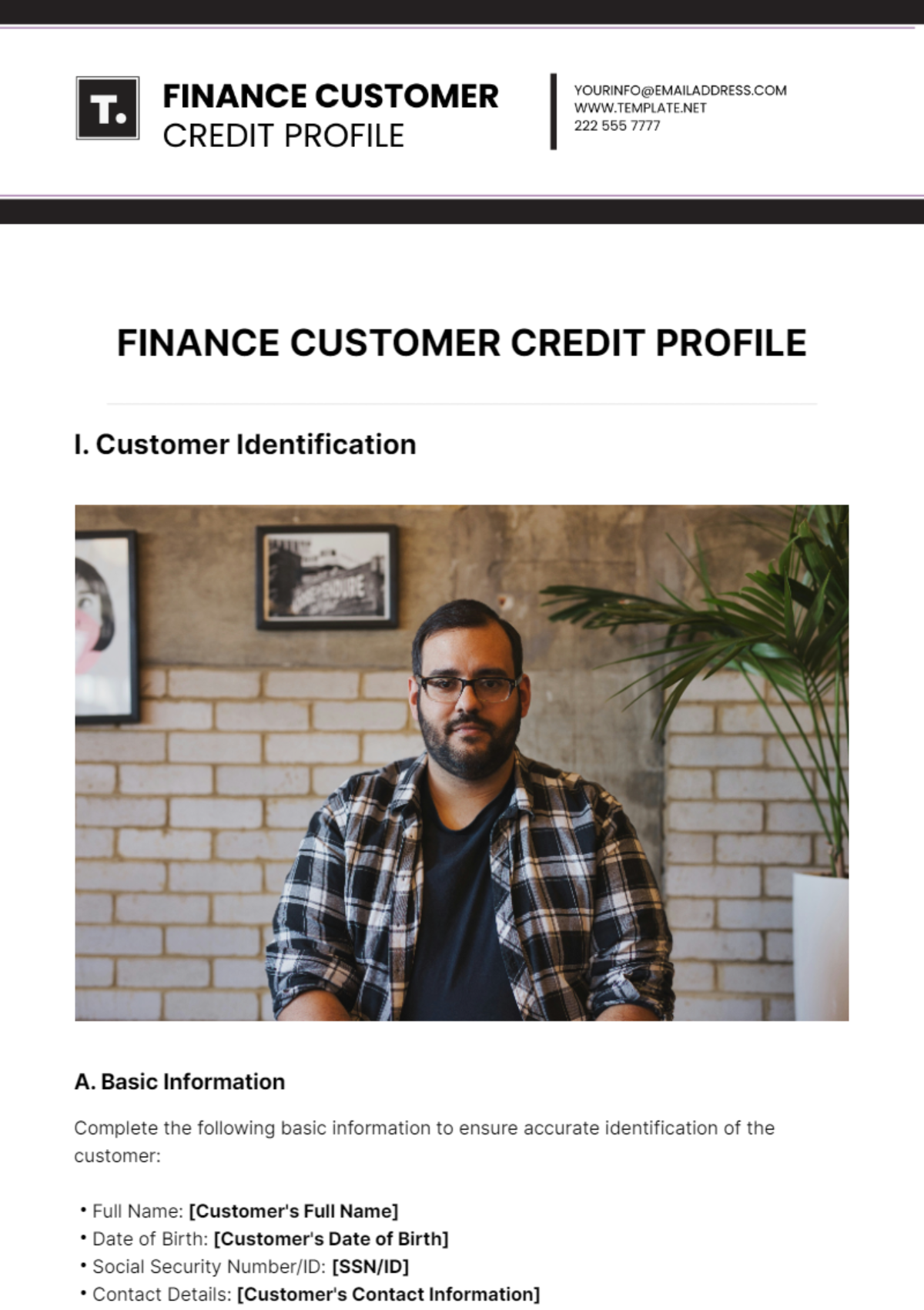 Finance Customer Credit Profile Template - Edit Online & Download