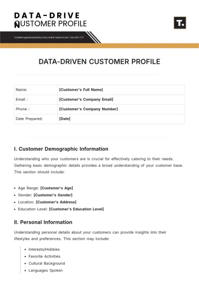 Free Data-Driven Customer Profile Template to Edit Online