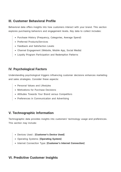 Free Data-Driven Customer Profile Template to Edit Online