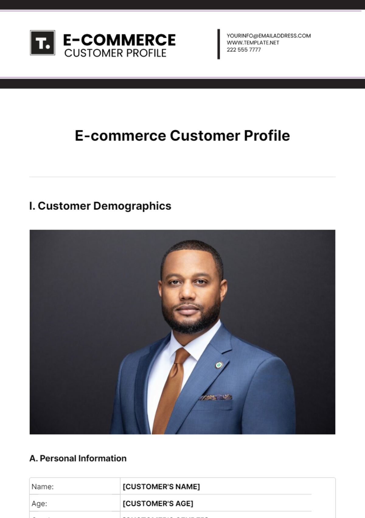 E-commerce Customer Profile Template