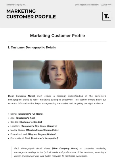 Free Marketing Customer Profile Template to Edit Online