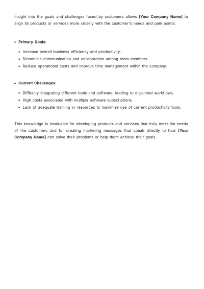 Free Marketing Customer Profile Template to Edit Online