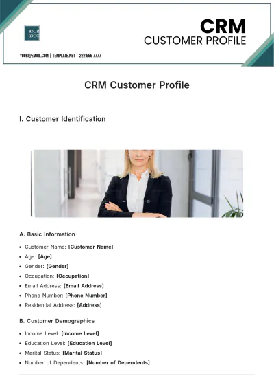 Free CRM Customer Profile Template to Edit Online