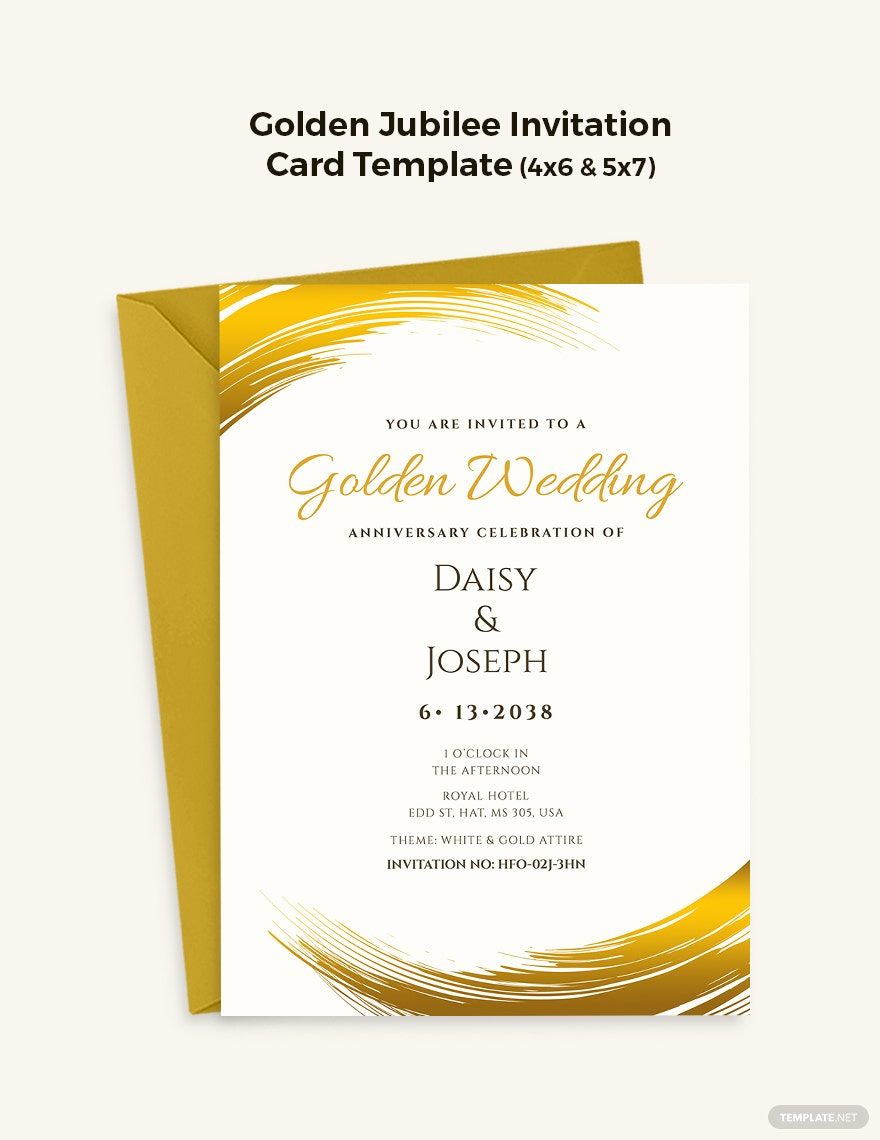 Free Golden Jubilee Celebration Invitation Card Template
