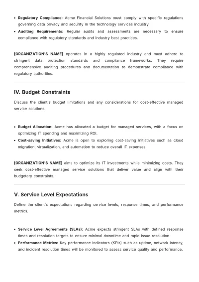Free MSP Customer Profile Template to Edit Online