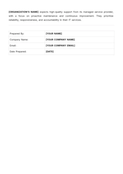 Free MSP Customer Profile Template to Edit Online