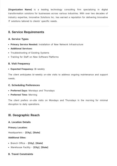 Free On-Site Services Customer Profile Template to Edit Online