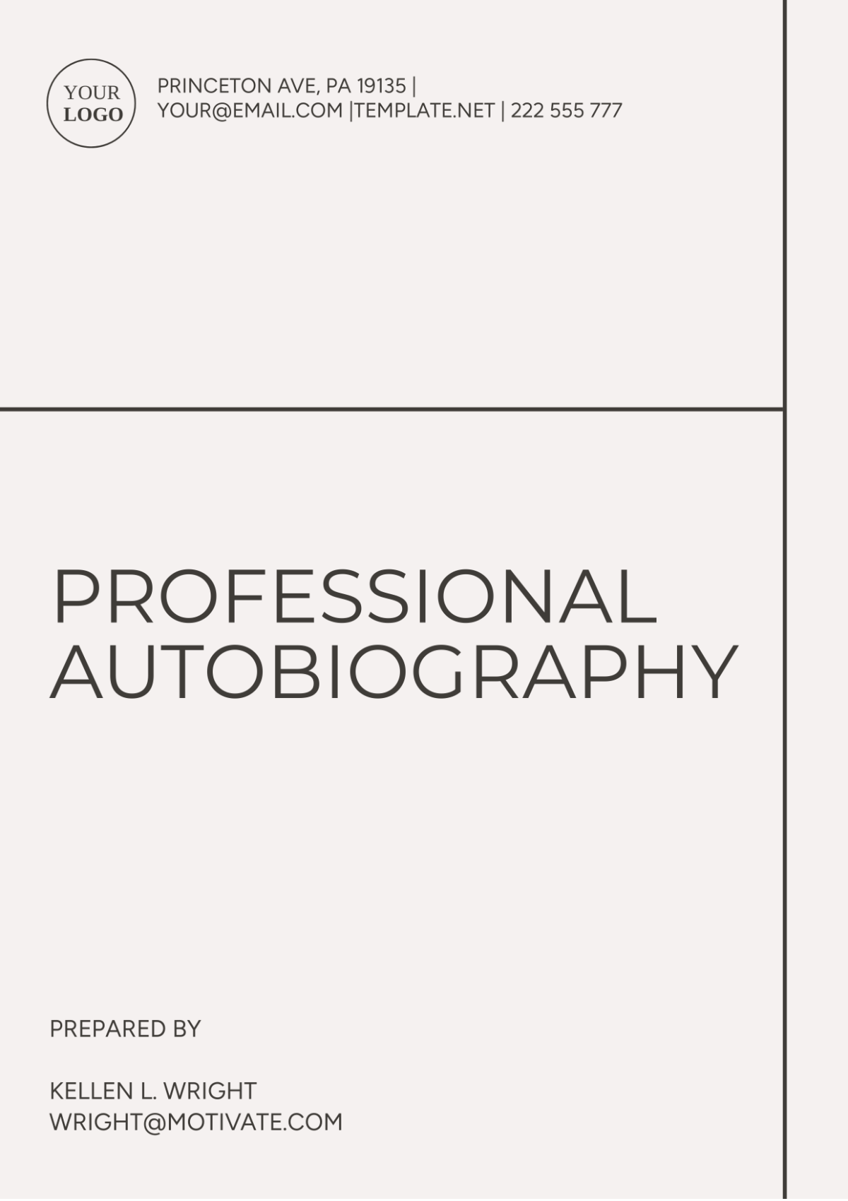 Free Professional Autobiography Template - Edit Online & Download ...