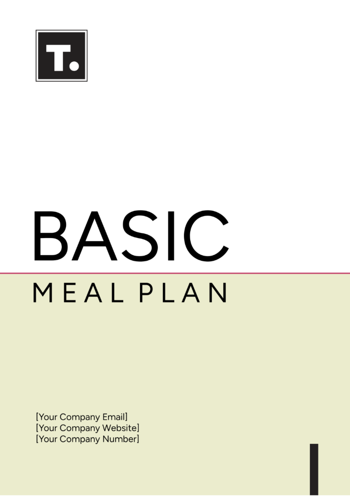 Basic Meal Plan Template - Edit Online & Download