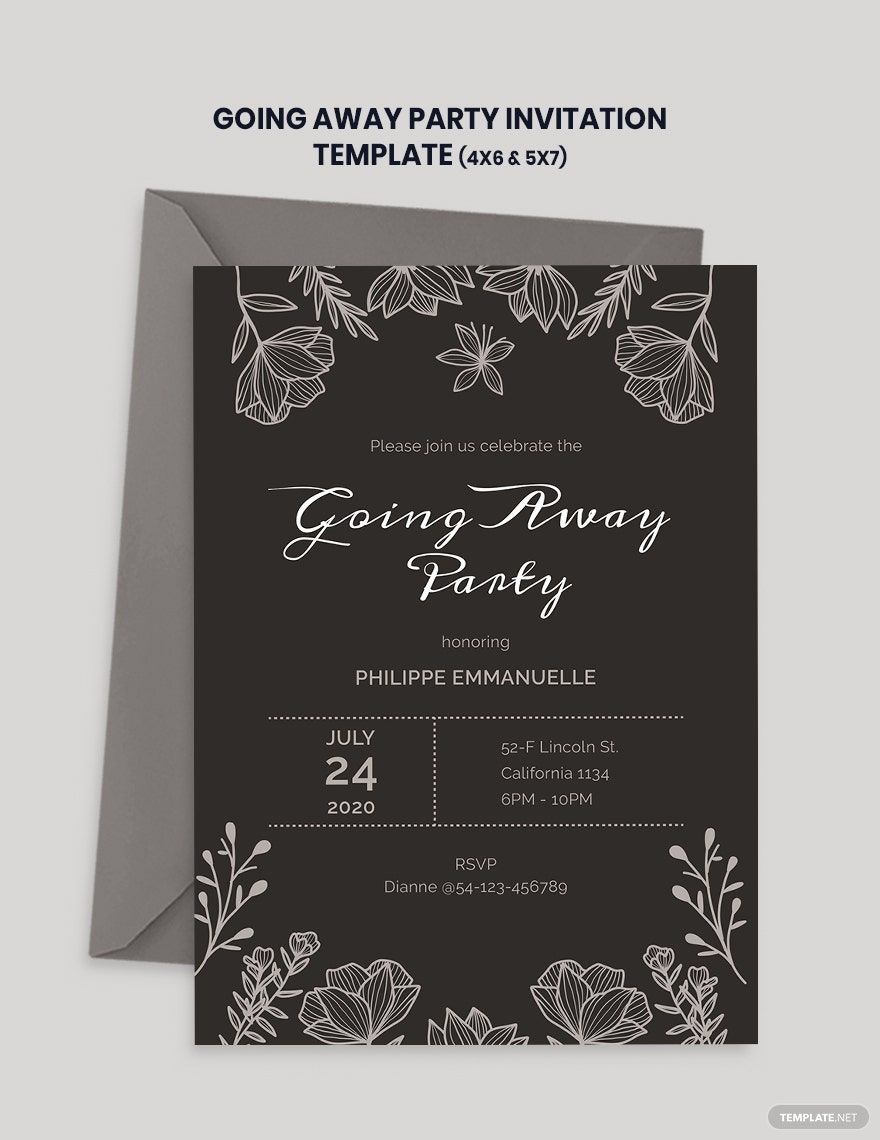 Chalkboad Going Away Party Invitation Template