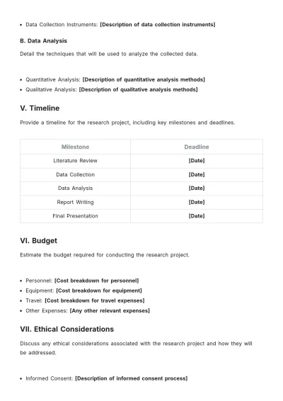 Free Basic Research Plan Template to Edit Online