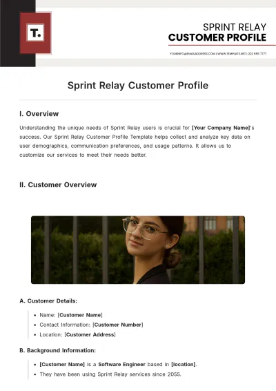 Free Sprint Relay Customer Profile Template to Edit Online