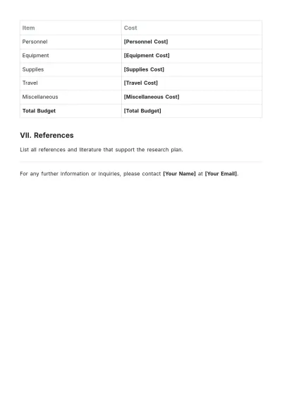 Free Simple Research Plan Template to Edit Online