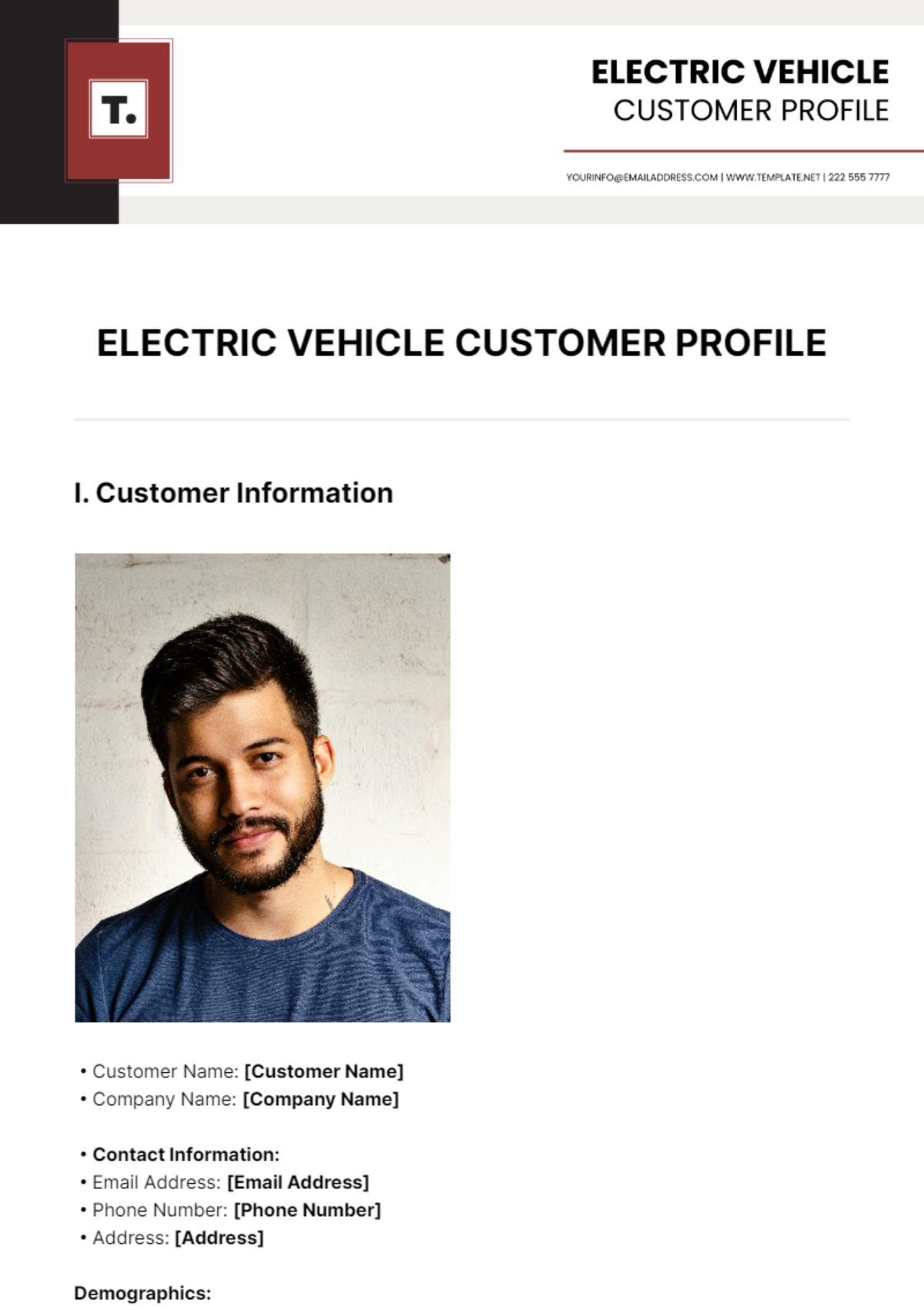 Electric Vehicle Customer Profile Template
