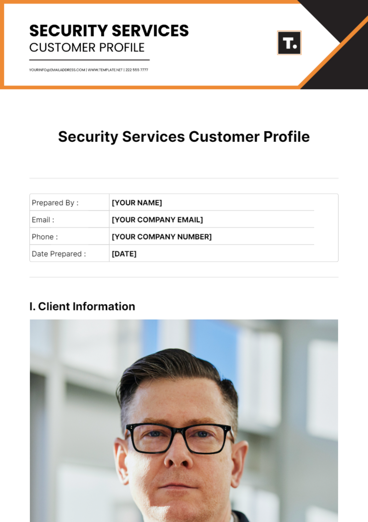 Security Services Customer Profile Template