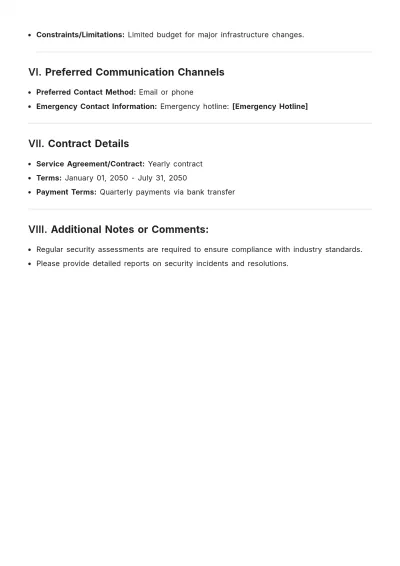 Free Security Services Customer Profile Template to Edit Online