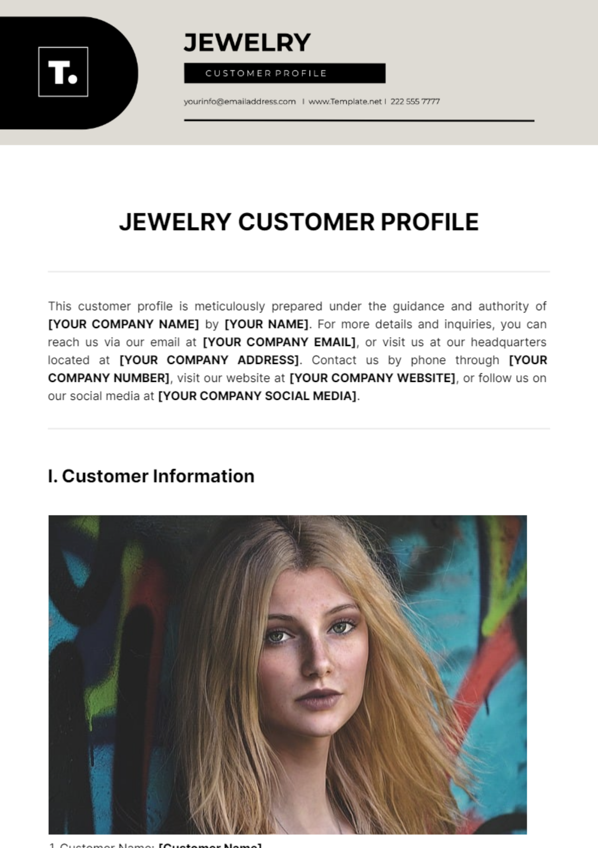 Jewelry Customer Profile Template