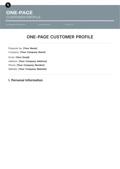 Free One Page Customer Profile Template to Edit Online