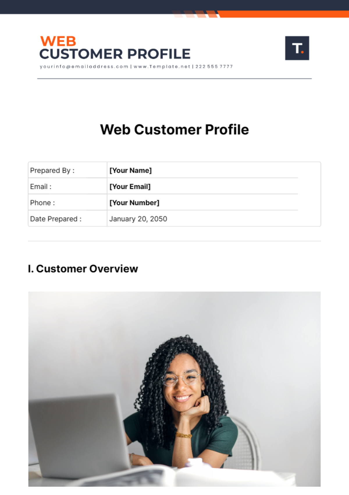 Web Customer Profile Template - Edit Online & Download