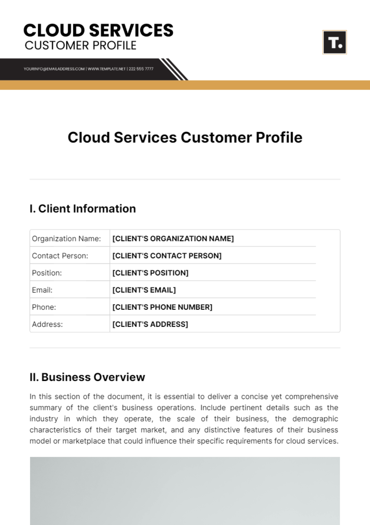 Cloud Services Customer Profile Template