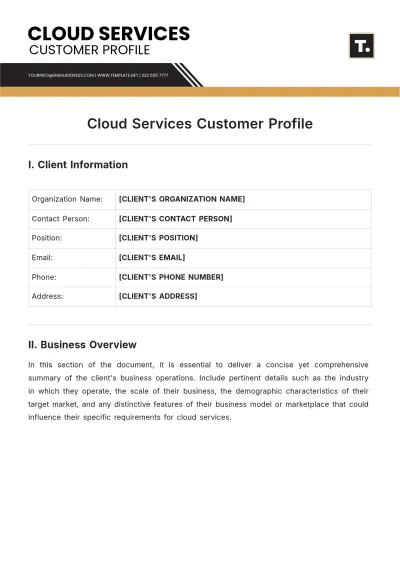 Free Cloud Services Customer Profile Template to Edit Online