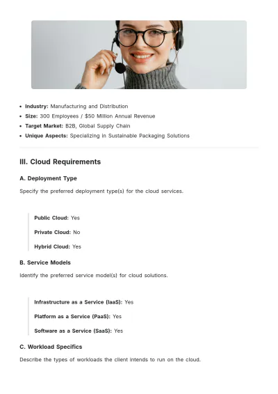 Free Cloud Services Customer Profile Template to Edit Online
