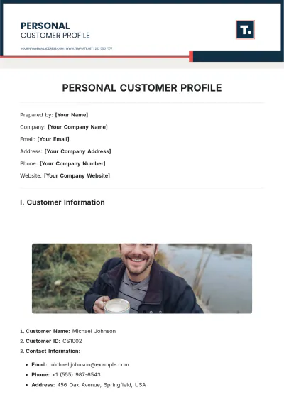 Free Personal Customer Profile Template to Edit Online