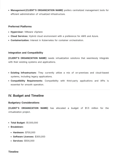 Free Virtualization Services Customer Profile Template to Edit Online