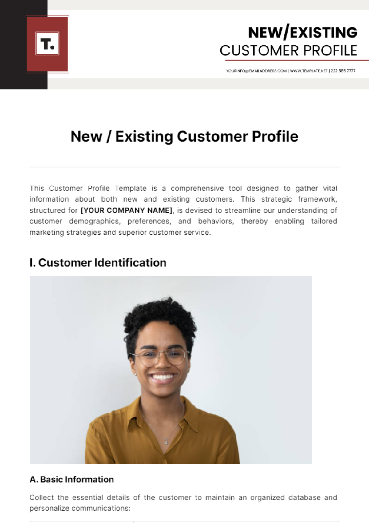 New / Existing Customer Profile Template