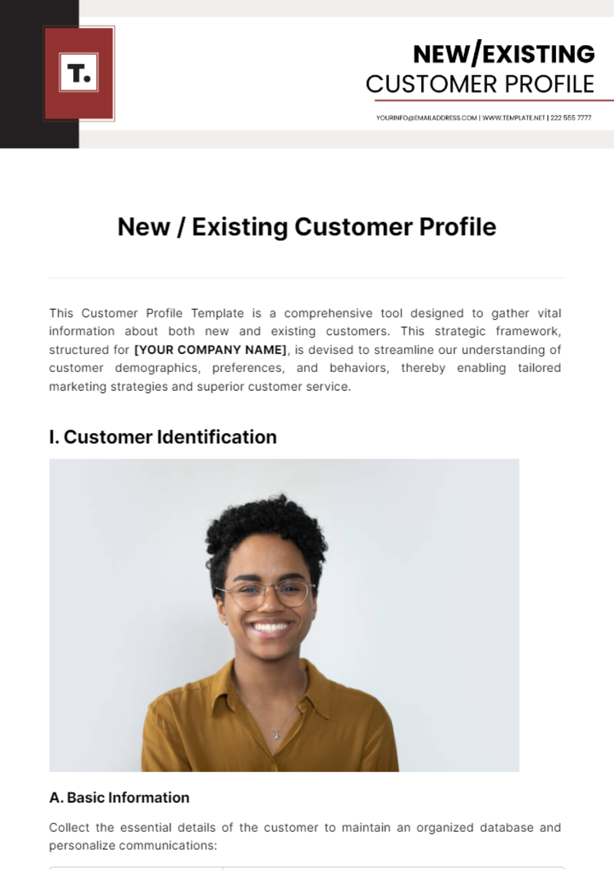 New / Existing Customer Profile Template - Edit Online & Download