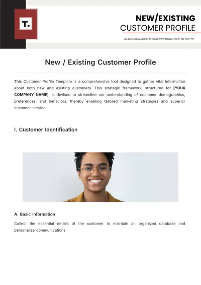 Free New / Existing Customer Profile Template to Edit Online