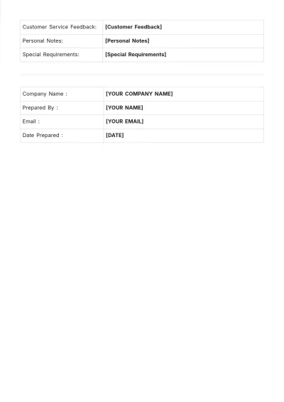 Free New / Existing Customer Profile Template to Edit Online
