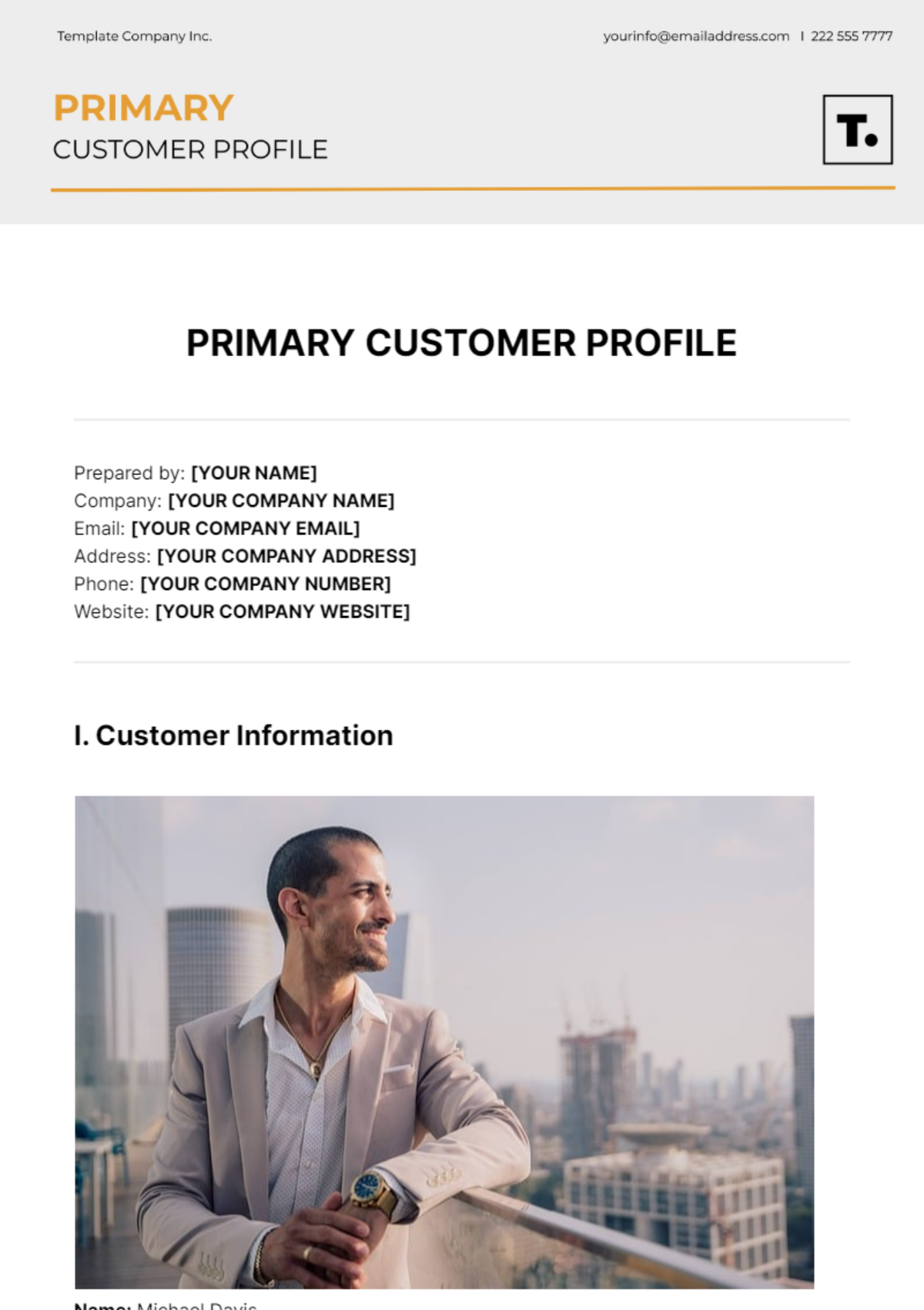 Primary Customer Profile Template