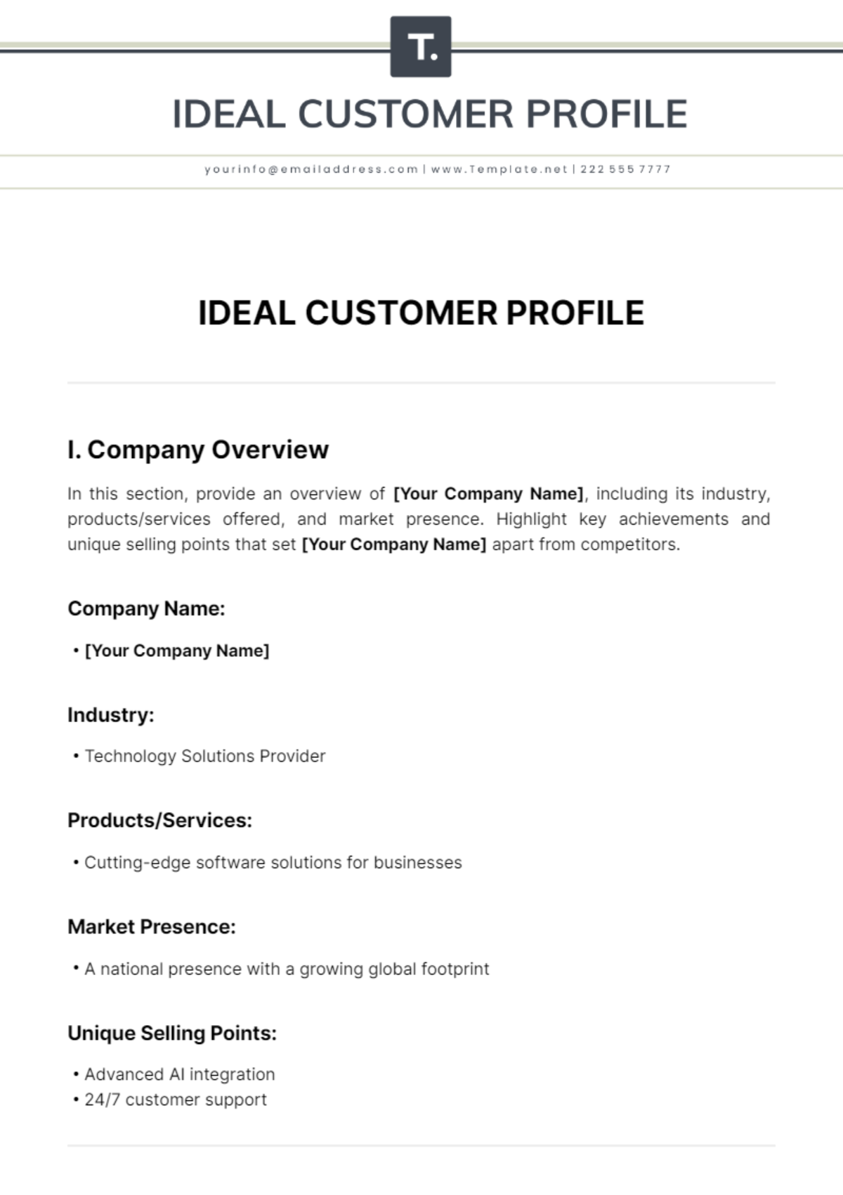 Ideal Customer Profile Template - Edit Online & Download Example ...