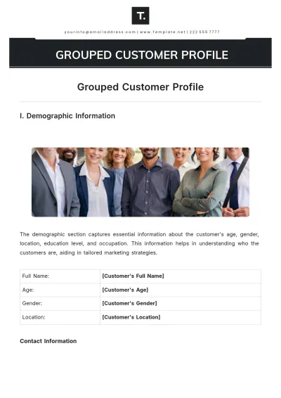 Free Grouped Customer Profile Template to Edit Online