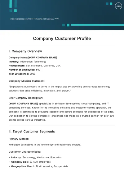 Free Company Customer Profile Template to Edit Online