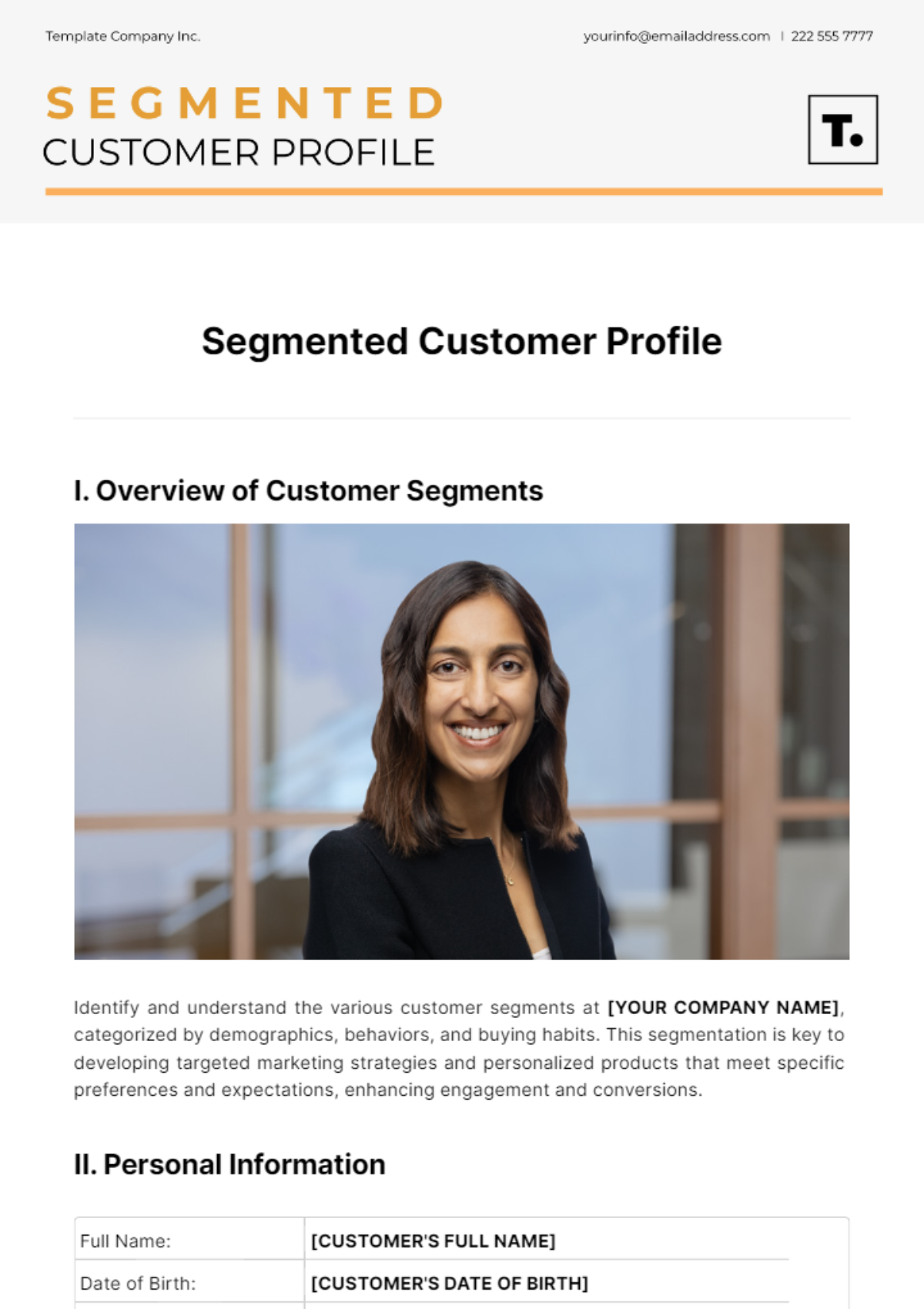 Segmented Customer Profile Template