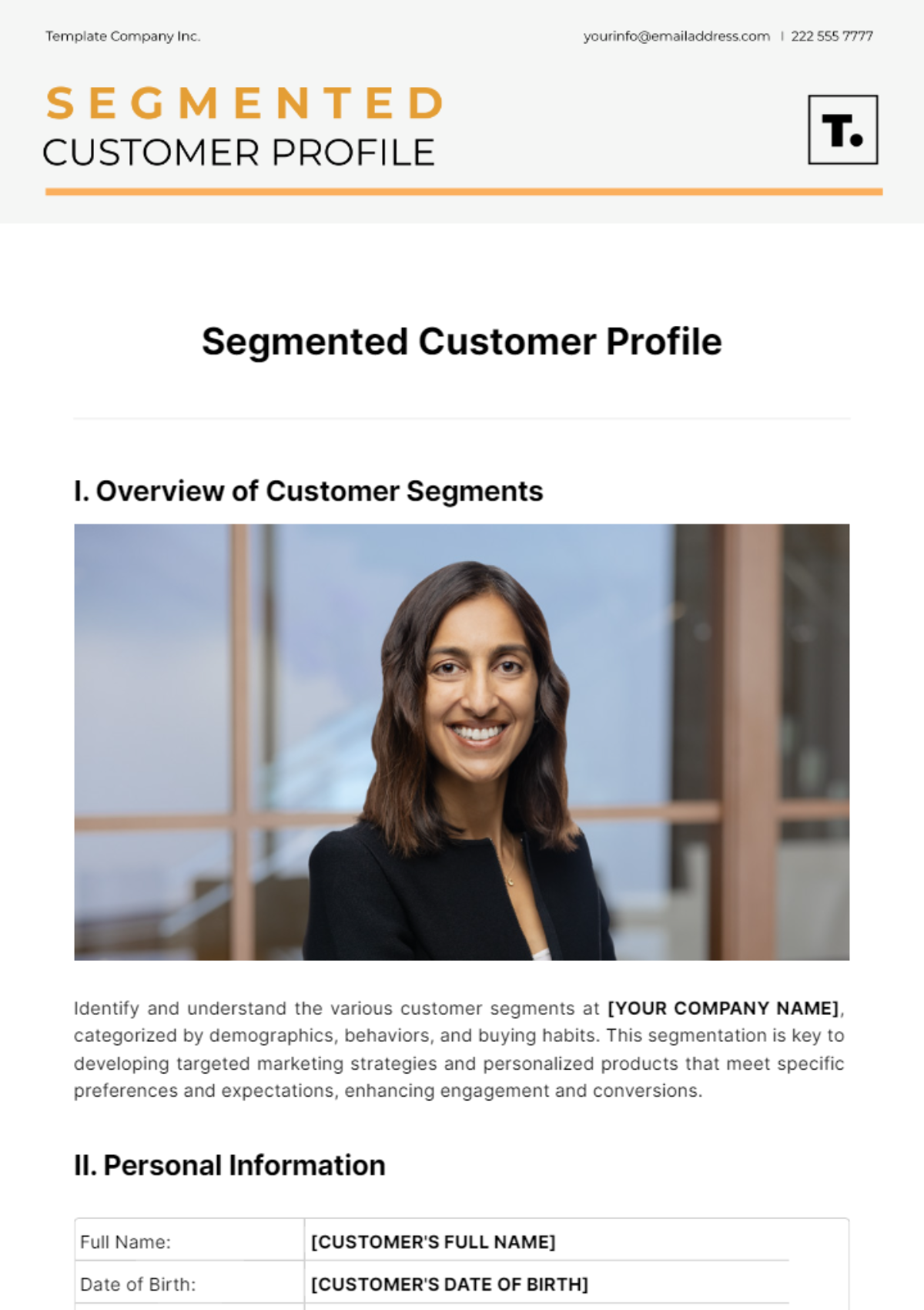 Segmented Customer Profile Template - Edit Online & Download