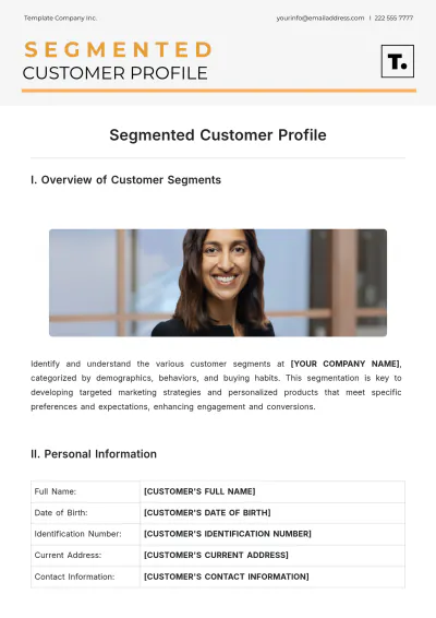 Free Segmented Customer Profile Template to Edit Online