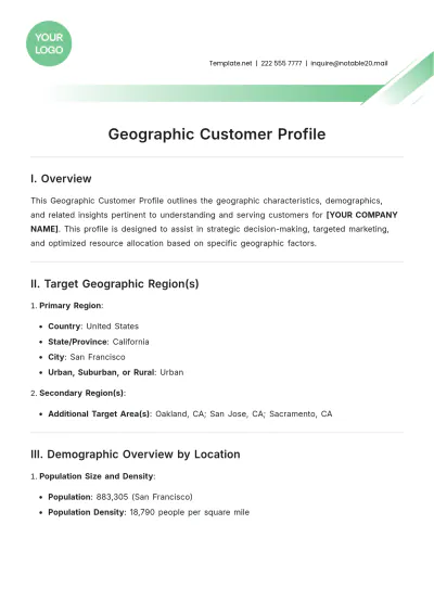 Free Geographic Customer Profile Template to Edit Online