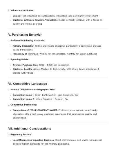 Free Geographic Customer Profile Template to Edit Online