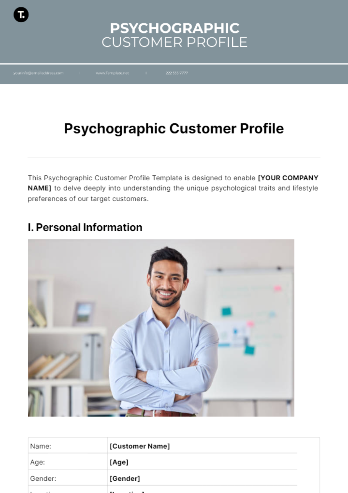 Psychographic Customer Profile Template