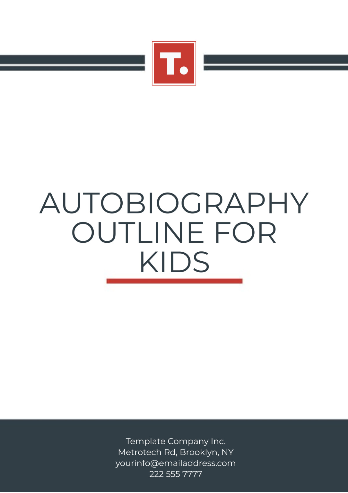 Autobiography Outline for Kids Template