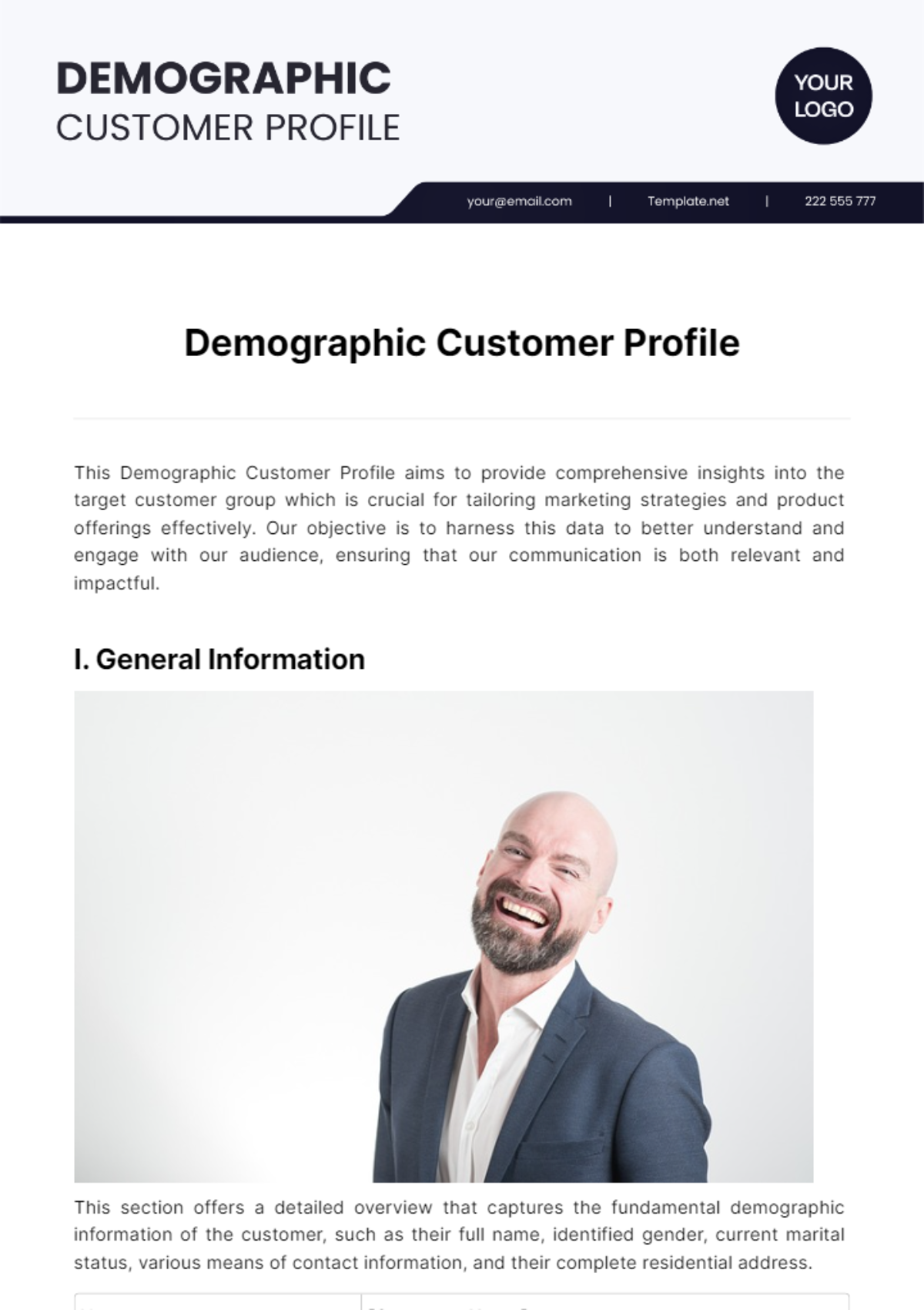 Demographic Customer Profile Template