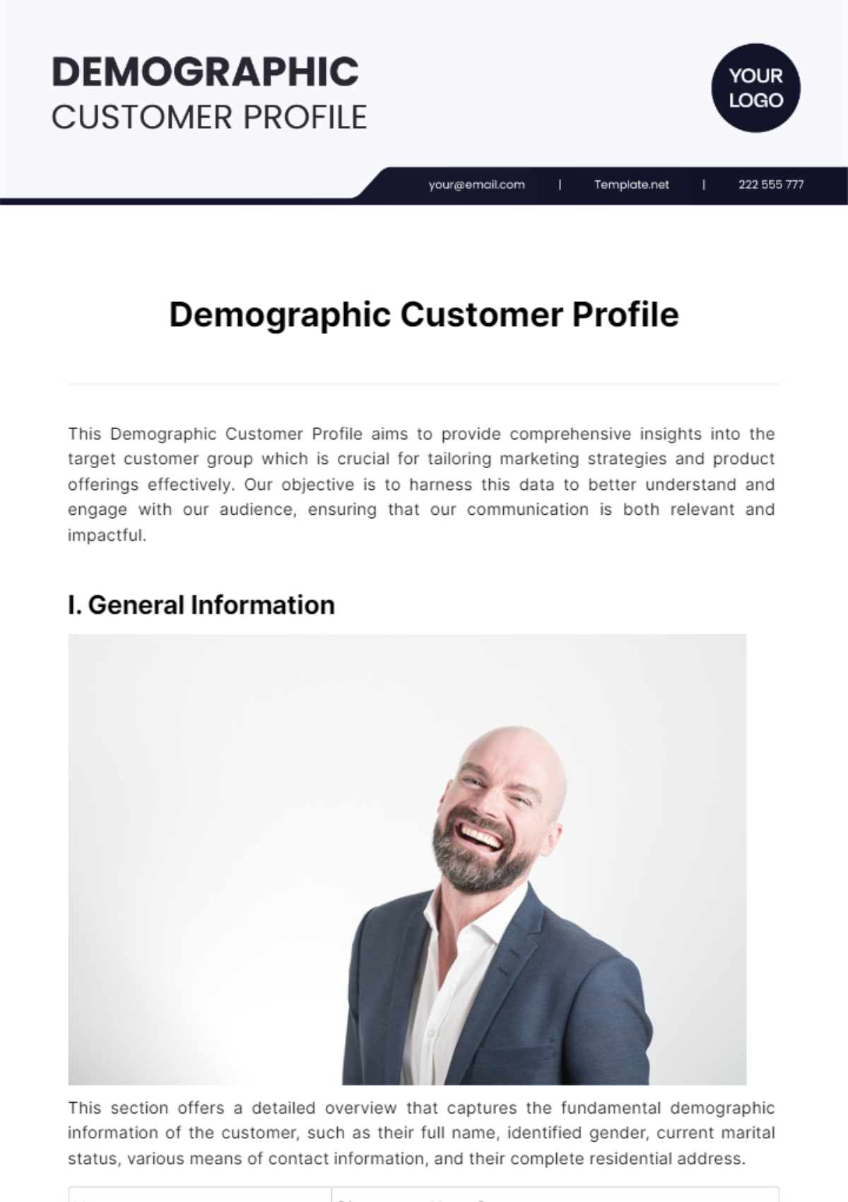 Demographic Customer Profile Template - Edit Online & Download