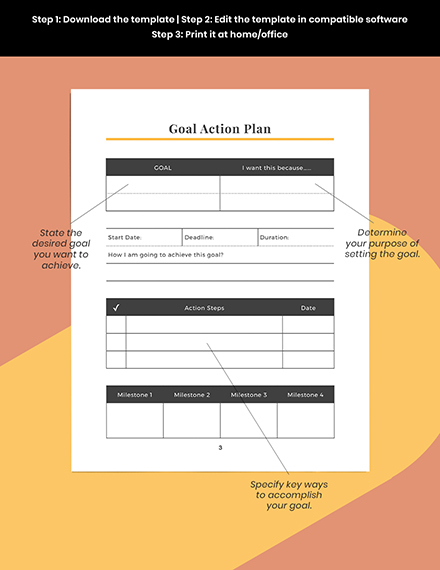 Editable minimalist goal Planner