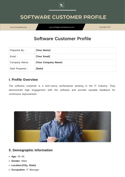 Free Software Customer Profile Template to Edit Online
